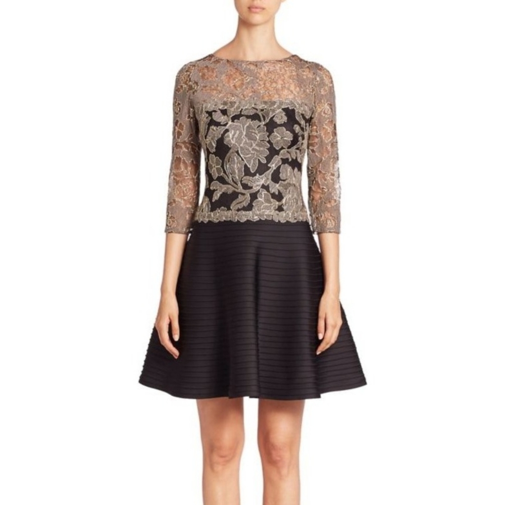 Shoji Lace Bodice A-Line Dress